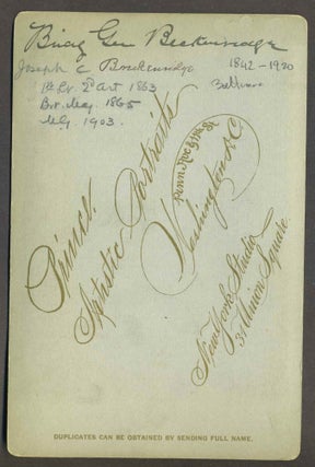 Cabinet Cards of Brig. General Joseph C. Breckenridge and Captain Joyce.
