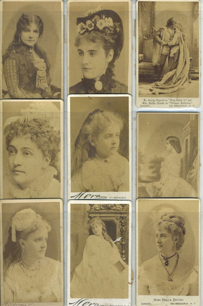 Item #28456 9 Carte de Visites of British and American actresses. Photographers: Mora, NY; Warren, Boston; Sarony, NY.