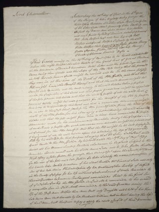 Item #29070 Re: John Lade, 2nd Baronet and the Lord Chancellor's findings on the legitimacy...