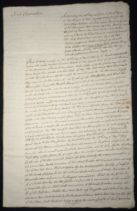 Item #29070 Re: John Lade, 2nd Baronet and the Lord Chancellor's findings on the legitimacy...