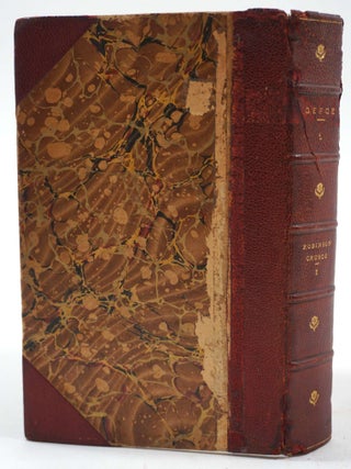 Romances and Narratives by Daniel Defoe in 16 volumes.