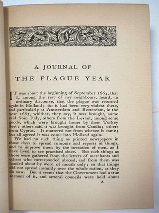 Romances and Narratives by Daniel Defoe in 16 volumes.