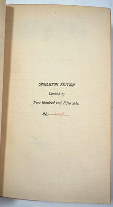 Romances and Narratives by Daniel Defoe in 16 volumes.