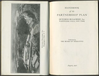 Handbook of the Partnership Plan, Dutchess Bleachery, Inc. Wappingers Falls NY.