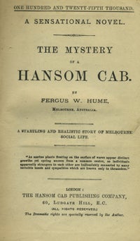 Item #3772 The Mystery of a Hansom Cab. Fergus W. Hume