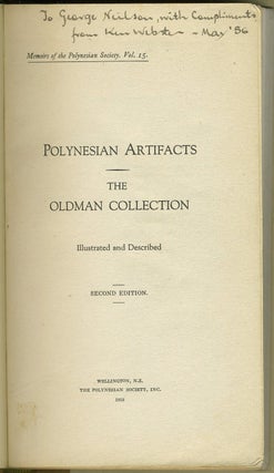 Item #4314 Polynesian Artifacts: The Oldman Collection Illustrated and Described. Oldman