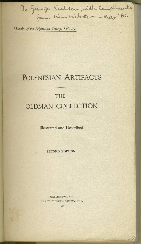 Item #4314 Polynesian Artifacts: The Oldman Collection Illustrated and Described. Oldman.