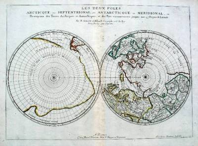 Item #5033 Les Deux Poles, Septentrional et Meridional, ou Description des Terres Arcticques et Antarctiques; et des Pays circomvoisins jusques aux 45 Degres de Latitude. Antarctic, Arctic Map.