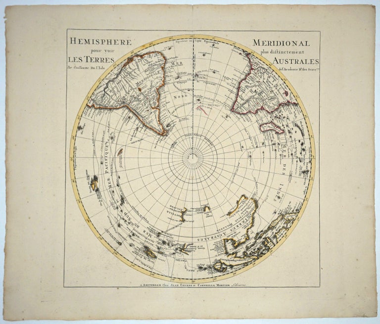 Item #5042 Hemisphere Meridional pour voir plus distinctement les Terres Australes. Covens, after DeLisle Mortier, Guillaume, Antarctic Map.