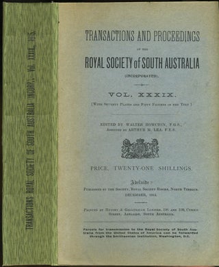 Item #5458 Scientific Notes on an Expedition into the North-western Regions of South Australia....