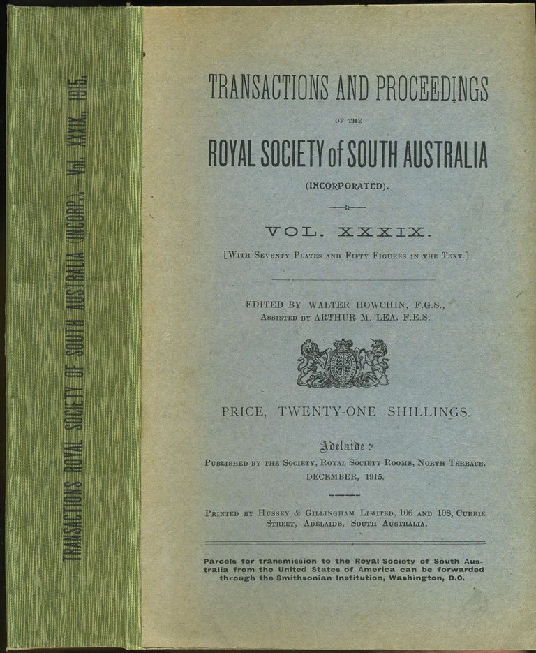 Item #5458 Scientific Notes on an Expedition into the North-western Regions of South Australia. Capt. S. A. White.