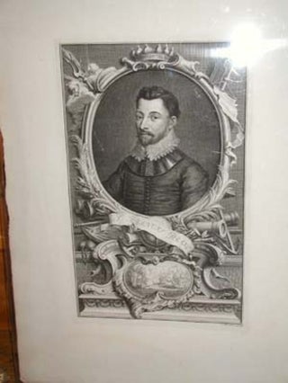 Item #6480 Francis Drake. Large copper engraved portrait ca. 1800. Francis Drake, sculp Houbraken