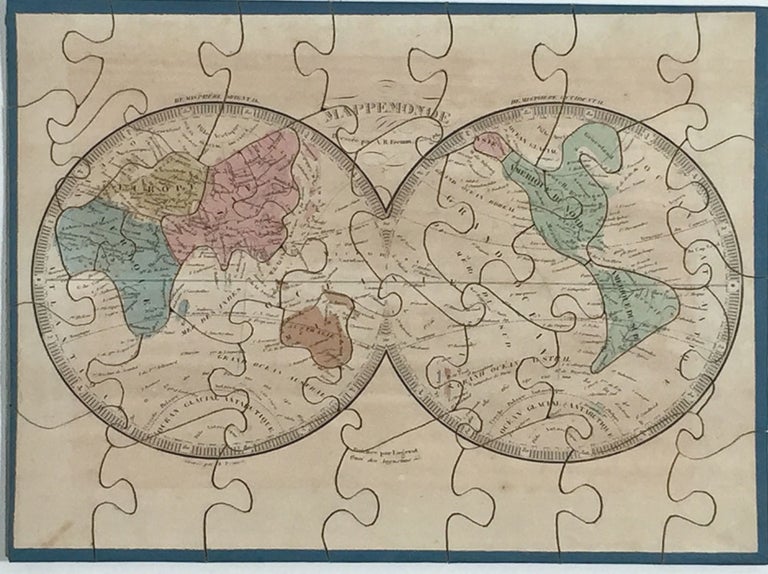Item #7449 Map Puzzles for Children "Atlas Geographique" including North America showing Texas as an independent state. A. R. Fremin.
