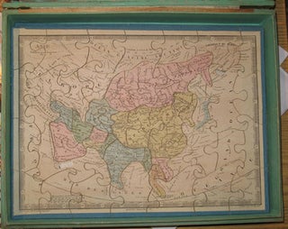 Map Puzzles for Children "Atlas Geographique" including North America showing Texas as an independent state.