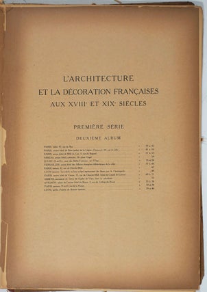 L' Architecture & la Decoration Francaises XVIII & XIX Siecles.