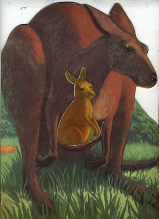 Item #8213 Kankie Kangaroo... Who Couldn't Hop. Die cut shape book with separate joey in pouch....
