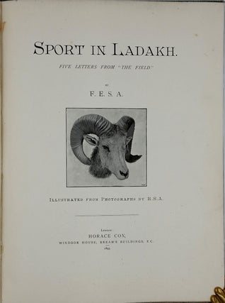 Item #8334 Sport in Ladakh. Five Letters from "The Field" Sir Frederick Edward Shafto Adair