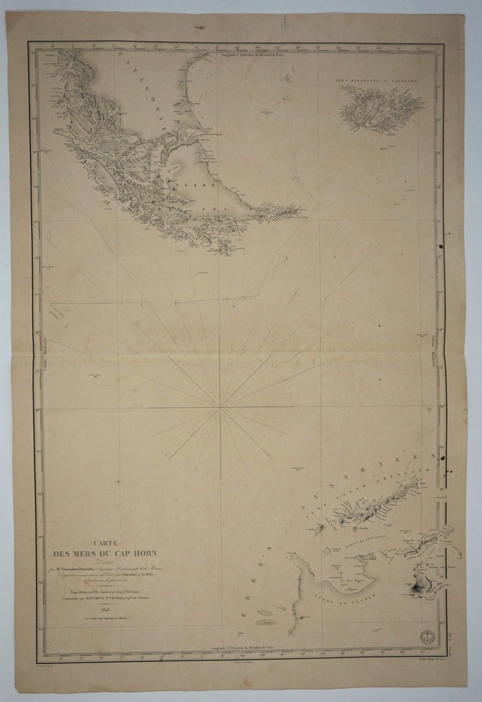 Item #8385 Carte des Mers du Cape Horn. M. Vincendon-Dumoulin.