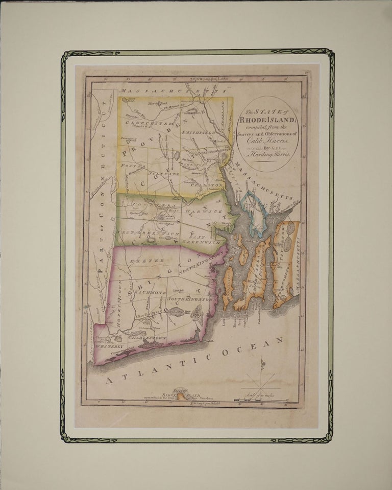 Item #8412 State of Rhode-Island; compiled from the Surveys and Observations of of Caleb Harris. Harding Harris, Map.