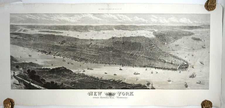 Item #8775 New York from Bergen Hill, Hoboken (A birds eye view). Loudan R., T. Sulman.