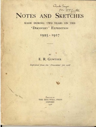 Item #8874 Notes & Sketches Made During Two Years on the "Discovery" E. R. Gunther