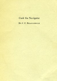 Item #9352 Cook the Navigator. Offprint from 'Proceedings of the Royal Society'. J. C. Beaglehole.