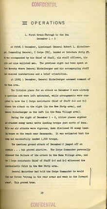 Confidential Report of the History of the Buna Campaign. Dec. 1, 1942 - Jan. 25, 1943.